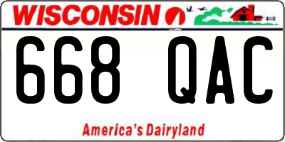 WI license plate 668QAC
