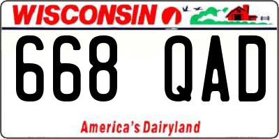 WI license plate 668QAD