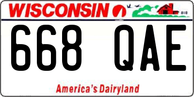 WI license plate 668QAE
