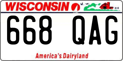 WI license plate 668QAG