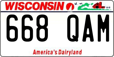 WI license plate 668QAM