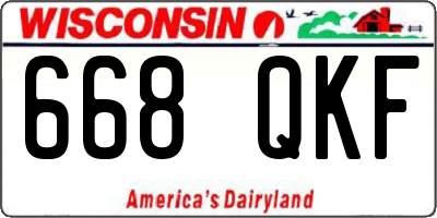 WI license plate 668QKF