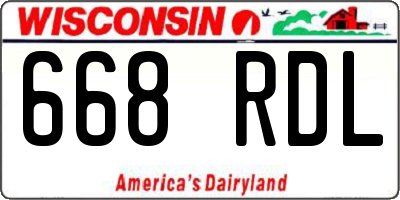 WI license plate 668RDL