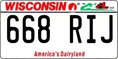 WI license plate 668RIJ