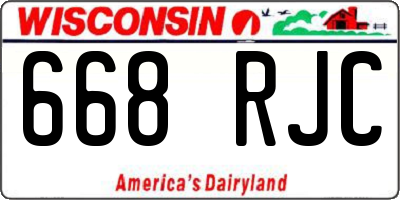 WI license plate 668RJC