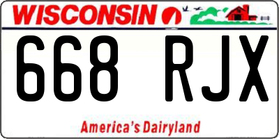 WI license plate 668RJX