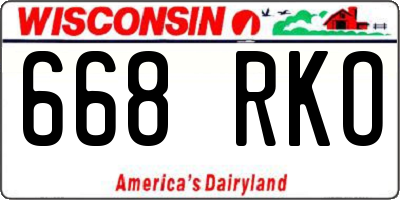 WI license plate 668RKO