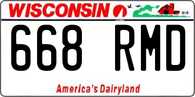 WI license plate 668RMD