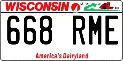 WI license plate 668RME