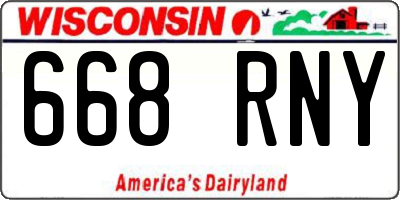 WI license plate 668RNY