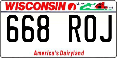 WI license plate 668ROJ