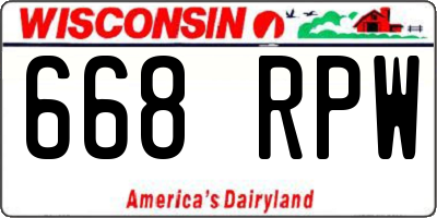 WI license plate 668RPW