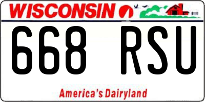 WI license plate 668RSU