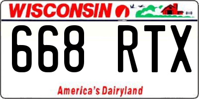 WI license plate 668RTX