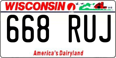 WI license plate 668RUJ