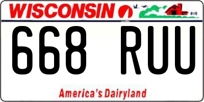WI license plate 668RUU