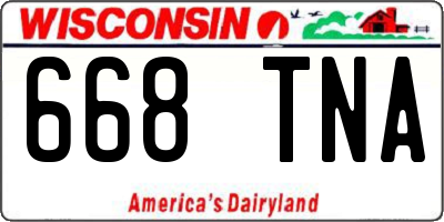 WI license plate 668TNA