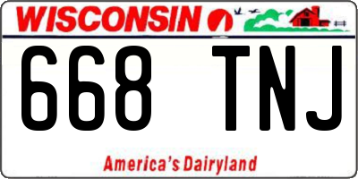 WI license plate 668TNJ