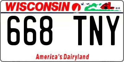 WI license plate 668TNY