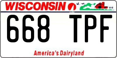 WI license plate 668TPF