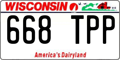 WI license plate 668TPP