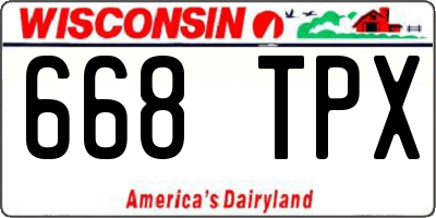 WI license plate 668TPX