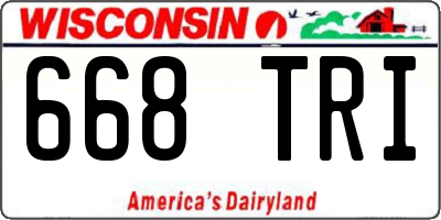 WI license plate 668TRI