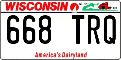 WI license plate 668TRQ