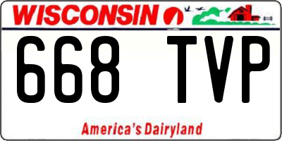 WI license plate 668TVP