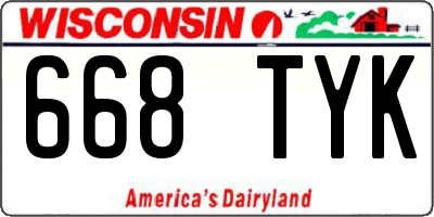 WI license plate 668TYK