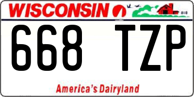WI license plate 668TZP
