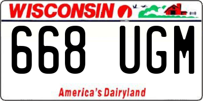 WI license plate 668UGM