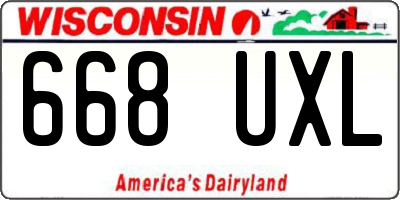 WI license plate 668UXL