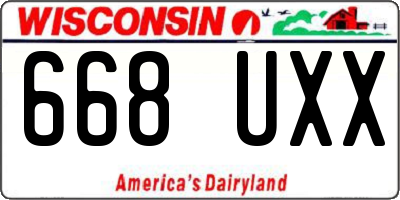 WI license plate 668UXX