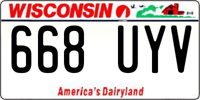 WI license plate 668UYV