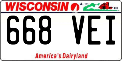 WI license plate 668VEI