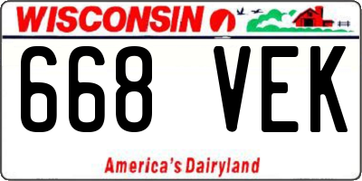 WI license plate 668VEK