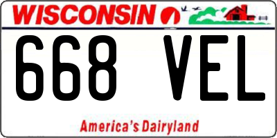 WI license plate 668VEL