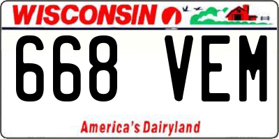 WI license plate 668VEM