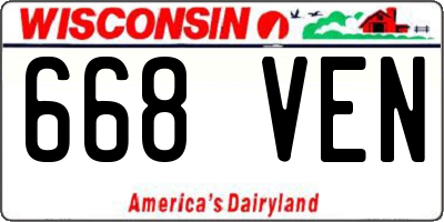WI license plate 668VEN