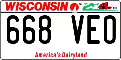 WI license plate 668VEO