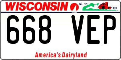 WI license plate 668VEP
