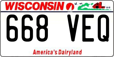 WI license plate 668VEQ