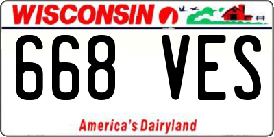 WI license plate 668VES