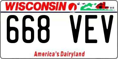 WI license plate 668VEV