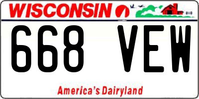 WI license plate 668VEW
