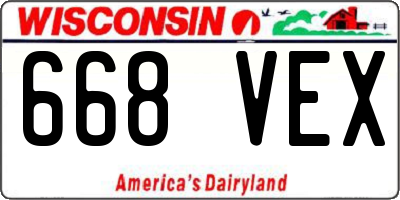 WI license plate 668VEX