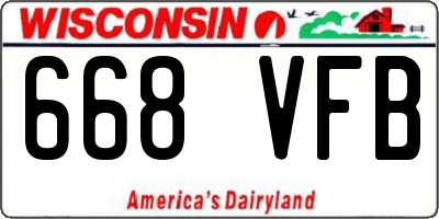 WI license plate 668VFB