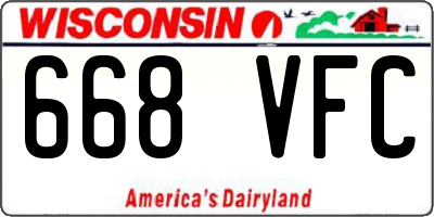 WI license plate 668VFC