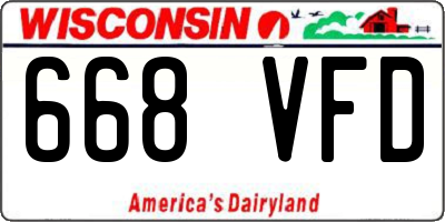 WI license plate 668VFD